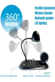 çelikwork inspiring technology Aw6 15w Wireless Kablosuz Şarj Standı, 3in1 Ayarlanabilir Masa Lambalı, Bluetooth Hoparlör Tasarımlı thumbnail 4