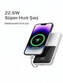 ÇELİKWORK PW-95 PD 22.5W HIZLI ŞARJ LCD Kendiliğinden Type-c Lightning Kablolu 1Usb-A Girişli Powerbank thumbnail 5
