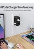 ÇELİKWORK FC-22 45W Global Seyahat Şarj Aleti - 2 USB-A, 3 TYPE-C, 1 AC Priz Adaptörü Çoğaltıcı thumbnail 3