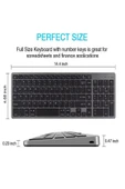 DEANB Sessiz Şarjlı İOS/ANDROİD/WİNDOWS Uyumlu Bluetooth 2.4G Kablosuz Klavye Mouse Seti - 5