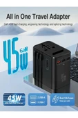 ÇELİKWORK FC-22 45W Global Seyahat Şarj Aleti - 2 USB-A, 3 TYPE-C, 1 AC Priz Adaptörü Çoğaltıcı thumbnail 2