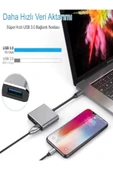 çelikwork inspiring technology FH007 3in 1 USB-C Hub USB 3.0, PD 100W Type-C, 4K/30Hz Ultra HDM & USB Çevirici Çoklayıcı Ofis thumbnail 4
