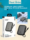 ÇELİKWORK Fp011 10000mah Pd 22.5watt Hızlı Telefon Şarj Aleti Elektronik Taşınabilir Type-c Batarya Powerbank thumbnail 6