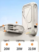 ÇELİKWORK 5'in 1 PD 22.5W Hızlı Şarj Powerbank - 10000mAh, Kablolu ve Kablosuz Standlı Çoklu Fişli Şarj Cihazı thumbnail 4