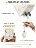 ÇELİKWORK 5'in 1 PD 22.5W Hızlı Şarj Powerbank - 10000mAh, Kablolu ve Kablosuz Standlı Çoklu Fişli Şarj Cihazı thumbnail 2