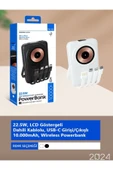 ÇELİKWORK PW-122 10000mAh 15W Kablosuz Kablolu LCD 22.5W Mikro Lightning Type-C Kablolu Powerbank - 7