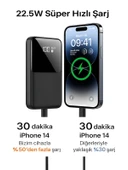 DEANB PW-95 PD 22.5W HIZLI ŞARJ LCD Kendiliğinden Type-c Lightning Kablolu 1Usb-A Girişli Powerbank thumbnail 4