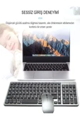 DEANB Sessiz Şarjlı İOS/ANDROİD/WİNDOWS Uyumlu Bluetooth 2.4G Kablosuz Klavye Mouse Seti - 2