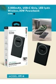 ÇELİKWORK FP14 5000mAh 20Watt USB-C LED Işıklı Wireless Slim Taşınabilir Kablosuz Powerbank thumbnail 7