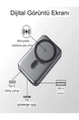 DEANB 10000mAh 22.5W Hızlı Şarjlı Type-C ve USB Girişli Wireless Kablosuz Magsafe Powerbank - 3