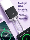 ÇELİKWORK PW-95 PD 22.5W HIZLI ŞARJ LCD Kendiliğinden Type-c Lightning Kablolu 1Usb-A Girişli Powerbank thumbnail 6