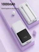 ÇELİKWORK PW-95 PD 22.5W HIZLI ŞARJ LCD Kendiliğinden Type-c Lightning Kablolu 1Usb-A Girişli Powerbank thumbnail 7