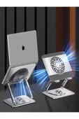 DEANB 10-17.3 inç Magnetli Fanlı, Carbon 360° Mekanizmalı Telefon ve Laptop MacBook Standı - 6