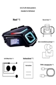 DEANB IP68 Su Geçirmez FM Radyolu Fenerli HD LCD Ekran İNTERKOM Bluetooth Motosiklet Kask Kulaklığı - 7