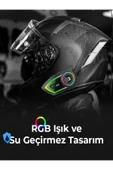 DEANB IP67 Su Geçirmez Sesli Asistan Bluetooth Motosiklet İNTERKOM RGB Işıklı Motor Kask Kulaklığı - 6