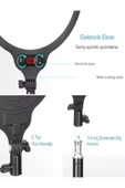 DEANB 360° Dönen 36CM LCD Göstergeli Yayın Fotoğraf Video İçin Filtreli Göz Korumalı Stüdyo Led Işığı - 7