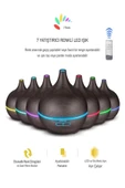 DEANB 500ml Kumandalı Ahşap Desenli Aroma Difüzör – 7 Renk LED, RGB Işıklı Hava Nemlendirici - 7