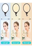 DEANB 36CM 360° Dönen LCD Göstergeli LED Işık - Fotoğraf ve Video Çekimleri İçin Filtreli ve Göz Korumalı - 7