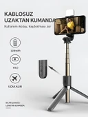 DEANB Bluetooth Kumandalı Tripod Telefon Tutuculu Selfie Çubuğu Telefon, Kamera, Lamba, Yayın Standı thumbnail 6