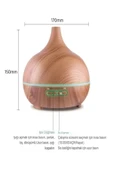 DEANB 500ml Kumandalı Ahşap Desenli Aroma Difüzör – 7 Renk LED, RGB Işıklı Hava Nemlendirici - 3