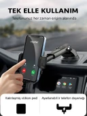 DEANB T78 360 Dönebilen Hidrolik Kanatlı Vantuzlu Araç Içi Telefon Tutucu Ayna Torpido Montajı Tutacak thumbnail 4