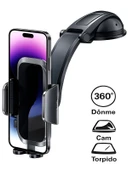 DEANB T78 360 Dönebilen Hidrolik Kanatlı Vantuzlu Araç Içi Telefon Tutucu Ayna Torpido Montajı Tutacak thumbnail 1