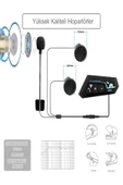 DEANB BT 5.0+EDR 820mAh Lityum Stereo HD İnterkom Sesli Asistanlı Bluetooth Kask Kulaklığ - 5