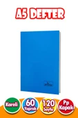 PP Kapaklı Tel Dikişli Defter 60 Yaprak | A5 | Kareli Defter Küçük Boy - 1