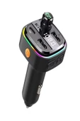 DEANB Car-İn Bluetooth Wireless 3.1A 2USB TF Kartlı Type-C RGB Işıklı Araç İçi FM Transmitter Şarj Cihazı - 1