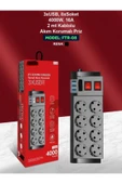 ÇELİKWORK Ftr008 4000watt 16a Akım Korumalı 2 Anahtarlı Priz 8'li Priz 3'usb 2metre Kablo Çoklayıcı - 6