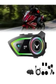 DEANB A-06 Ip67 2 Kişi 300m İNTERKOM Su Geçirmez Rgb Işık Wireless Motor Motosiklet Kask Kulaklığı thumbnail 1