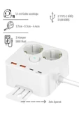 ÇELİKWORK 3680W 2'li Priz, 2 USB ve 2 Type-C Portlu, 1.4m Kablo, 3.4A Çıkış, Askı Aparatlı, Akım Korumalı - 2