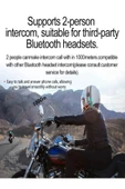 DEANB Q0082x Ipx6 Su Geçirmez Rgb 1km 2kişi Interkom/fm Radio Motosiklet Kask Kulaklık Wirelees V5.0 thumbnail 5