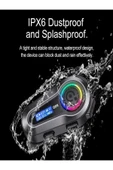 DEANB Q008 Lcd Fm Radio Eq Ses Ipx6 Su Geçirmez Rgb Işıklı Bluetooth Motosiklet Kask Kulaklığı Interkom - 5