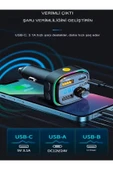 DEANB Car-İn Bluetooth Wireless 3.1A 2USB TF Kartlı Type-C RGB Işıklı Araç İçi FM Transmitter Şarj Cihazı - 4