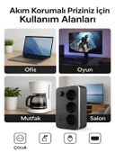 ÇELİKWORK Elektrik Sigortalı Akım Korumalı 2-usb 1-pd Type-c 3'lü Priz 2 Metre Kablo Anahtarlı Termal Korumalı thumbnail 5