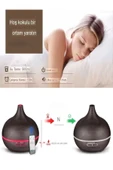 DEANB 500ml Kumandalı Ahşap Desenli Aroma Difüzör – 7 Renk LED, RGB Işıklı Hava Nemlendirici - 5
