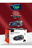 DEANB Q008 Lcd Fm Radio Eq Ses Ipx6 Su Geçirmez Rgb Işıklı Bluetooth Motosiklet Kask Kulaklığı Interkom - 8