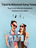 DEANB Bluetooth Kumandalı Tripod Telefon Tutuculu Selfie Çubuğu Telefon, Kamera, Lamba, Yayın Standı thumbnail 3