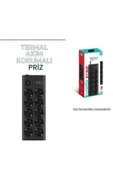 ÇELİKWORK 10'lu PRİZ, 3 USB, 3.4 Amper, 1 Type-C Girişli 16A Akım Korumalı Uzatma Kablolu Priz Çoklayıcı - 4