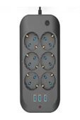 ÇELİKWORK FTR11 3xUSB 6xSOKET Termal Akım Korumalı 2 Metre Uzatma Kablolu Anahtarlı Çoklu Priz - 5