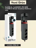 ÇELİKWORK Masa Tutacaklı Akım Korumalı 2xusb-a, 3'lü Priz, Pd 20w 1usb-c Tepe-c Çoklayıcı Tutacaklı Priz thumbnail 8