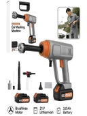 21V Şarjlı Araba Yıkama Makinesi 335PSI 18000RPM Çift Batarya 25000mAh Araç Tazyikli Su Pompası thumbnail 1