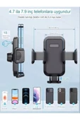 DEANB 2in1 Sarsıntı Önleyici Araç Telefon Tutucu - Ayna Ve Torpido Montajlı, 360° Dönen Vantuzlu Tutucu - 5