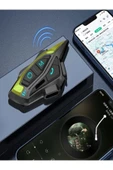 ÇELİKWORK Shark8 Motorcu Kask Kulaklığı 8 Kişi 2km Interkom Gürültü Azaltma Müzik Paylaşımı Rgb Işık Wireless thumbnail 5