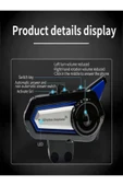 DEANB BT031 İNTERKOM 1000mAh IP67 Su Geçirmez Stereo HD Motosiklet Kablosuz Kask Kulaklığı - 6