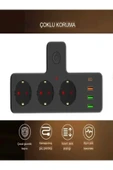 çelikwork inspiring technology 2500w 3 Lü Priz Kablosuz 3xusb 1xtype-c Bakır Iletken Çocuk Akım Korumalı Çoklu Üçlü Priz - 3