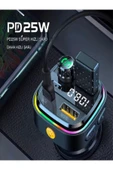 DEANB Car-İn Bluetooth Wireless 3.1A 2USB TF Kartlı Type-C RGB Işıklı Araç İçi FM Transmitter Şarj Cihazı - 3