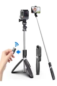 DEANB Telefon ve Kamera Uyumlu Bluetooth Tripodlu Selfie Çubuğu | 19-100cm Alüminyum Gövde VLOG - 1
