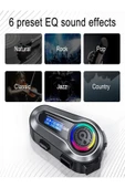 DEANB Q008 Lcd Fm Radio Eq Ses Ipx6 Su Geçirmez Rgb Işıklı Bluetooth Motosiklet Kask Kulaklığı Interkom - 3